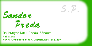 sandor preda business card